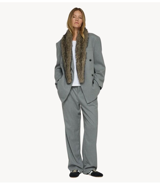 10DAYS Broek tapared pants light grey melee