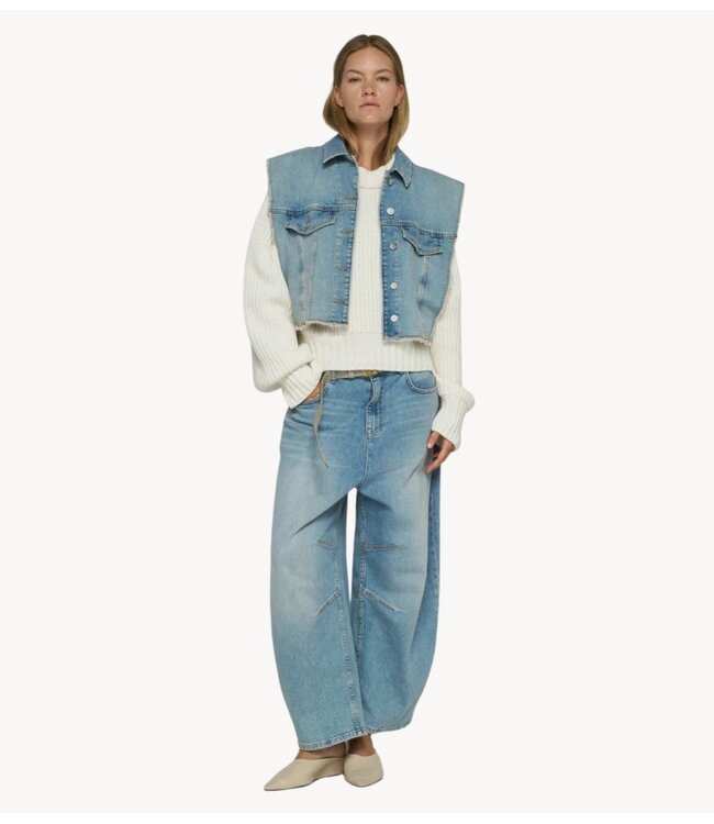 10DAYS Broek wide tapered denim pants blue denim
