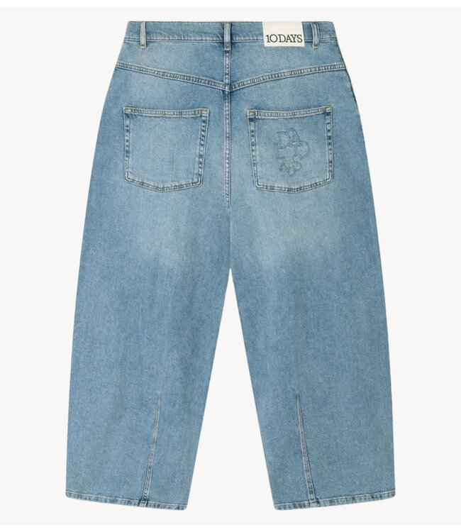 10DAYS Broek wide tapered denim pants blue denim