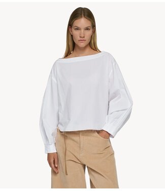 10DAYS Blouse boatneck blouse poplin white