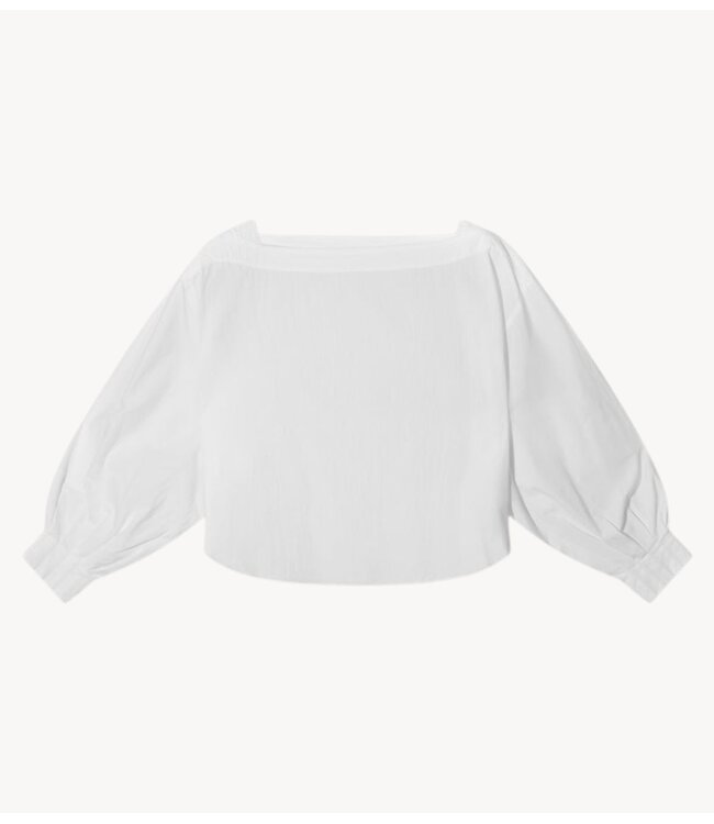 10DAYS Blouse boatneck blouse poplin white