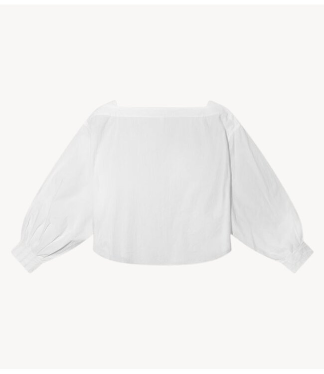 10DAYS Blouse boatneck blouse poplin white