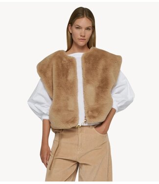 10DAYS Gilet sleeveless fluffy vest grey mango