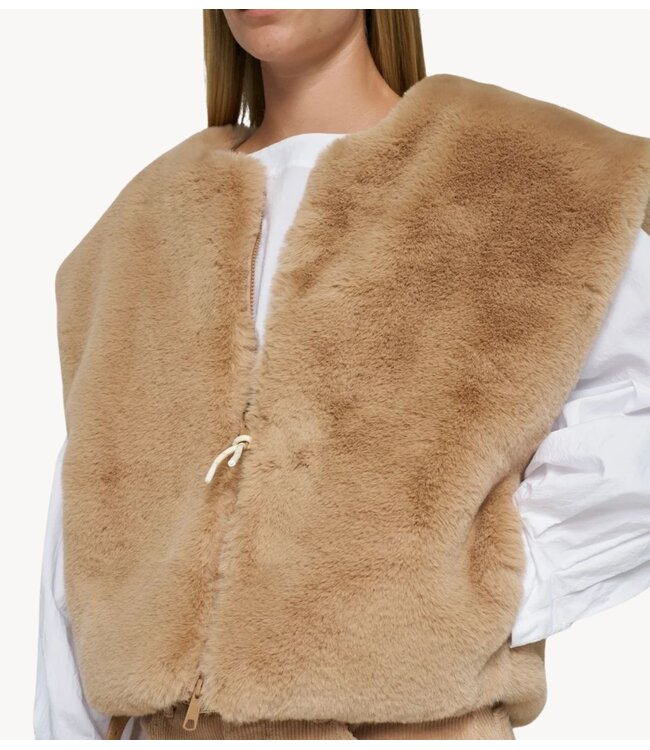 10DAYS Vest sleeveless fluffy vest grey mango