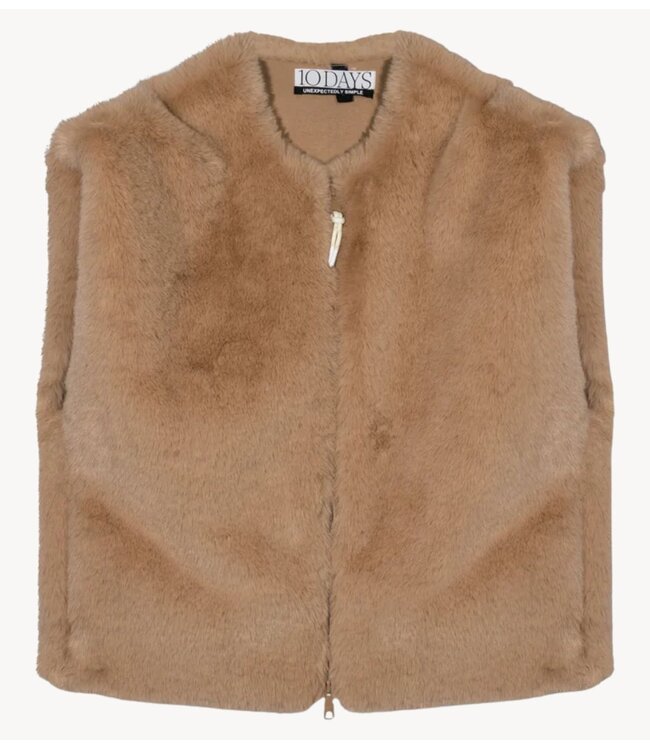 10DAYS Vest sleeveless fluffy vest grey mango