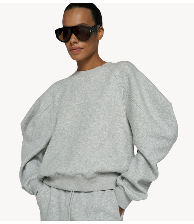 10DAYS Trui puff sleeve sweater neoprene light grey melee