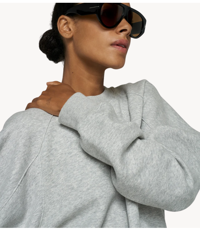 10DAYS Trui puff sleeve sweater neoprene light grey melee