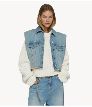 10DAYS Gilet cropped denim gilet blue denim