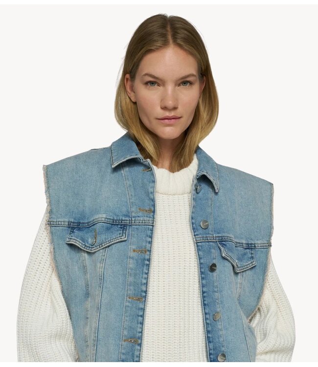 10DAYS Gilet cropped denim gilet blue denim