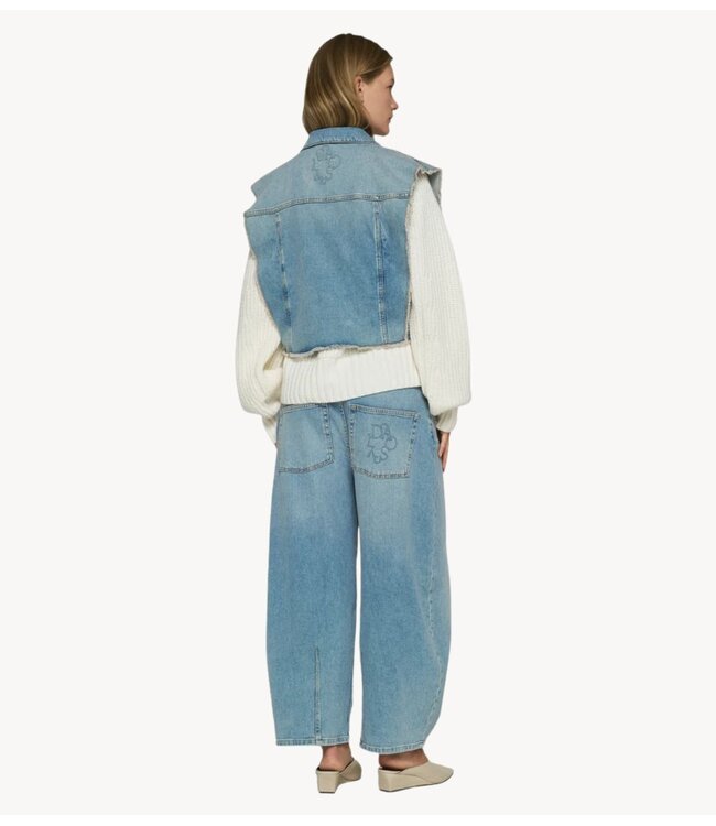 10DAYS Gilet cropped denim gilet blue denim