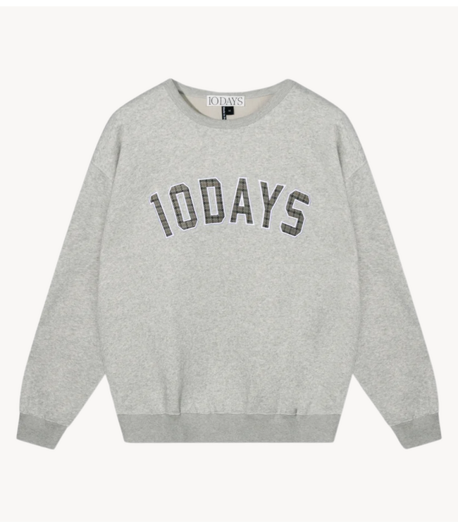 10DAYS Trui statement sweater logo light grey melee
