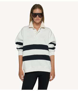 10DAYS Trui statement rugby sweater stripes ecru