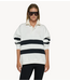 10DAYS Trui statement rugby sweater stripes ecru