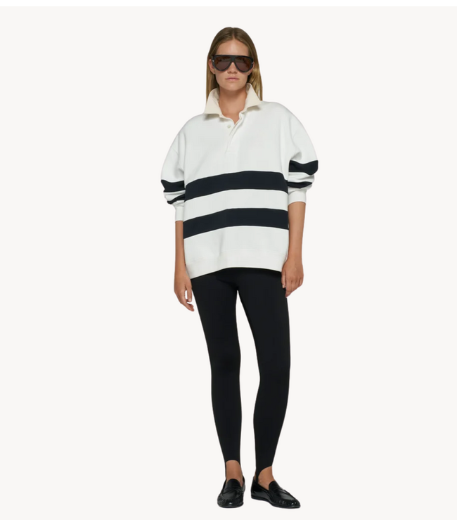 10DAYS Trui statement rugby sweater stripes ecru