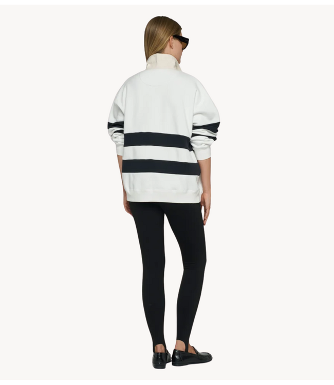 10DAYS Trui statement rugby sweater stripes ecru