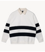 10DAYS Trui statement rugby sweater stripes ecru
