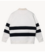 10DAYS Trui statement rugby sweater stripes ecru