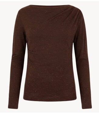 BY-BAR Top leya sparkle top chocolate brown