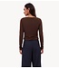BY-BAR Top leya sparkle top chocolate brown
