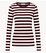 BY-BAR Top basic ls big stripe top burgundy crush