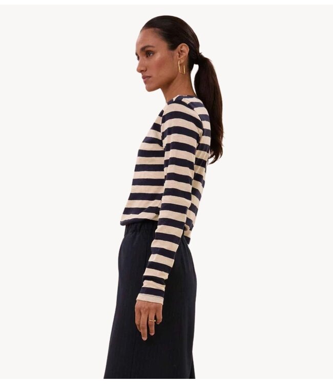 BY-BAR Top basic ls big stripe top night sky