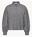 BY-BAR Blouse sarah short thin stripe blouse ash grey stripe