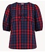 BY-BAR Blouse kaya red check blouse royal red check