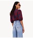 BY-BAR Blouse kaya red check blouse royal red check