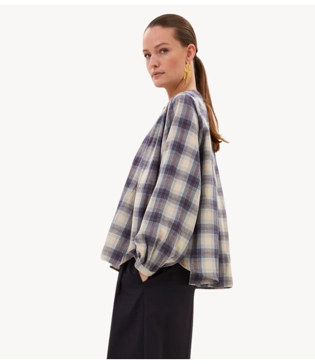 BY-BAR Blouse nyka tokyo check blouse tokyo check