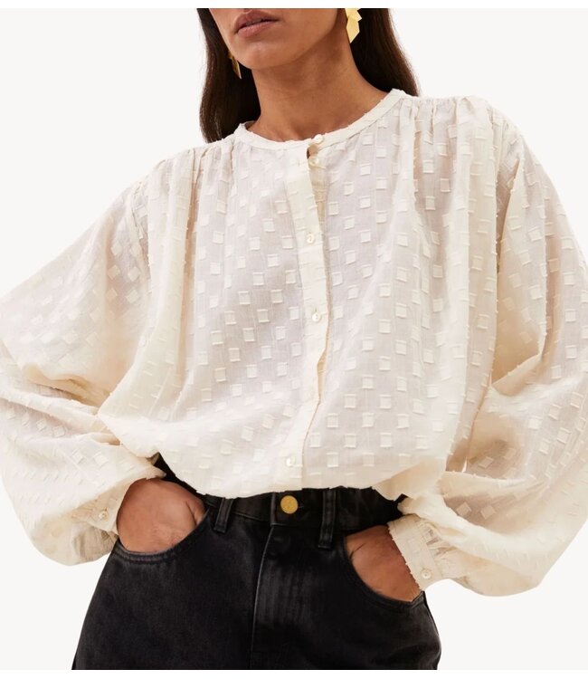 BY-BAR Blouse nyka weave blouse off white weave