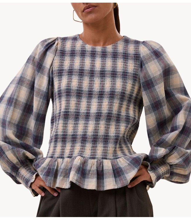 BY-BAR Blouse yena tokyo check blouse tokyo check