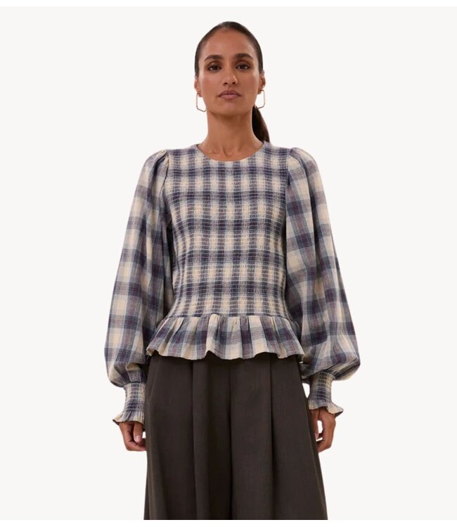 BY-BAR Blouse yena tokyo check blouse tokyo check