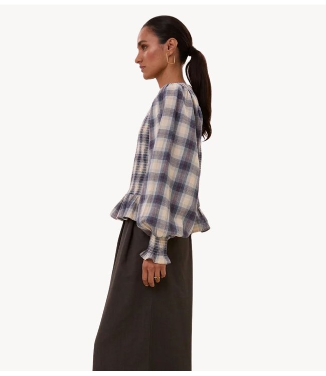 BY-BAR Blouse yena tokyo check blouse tokyo check
