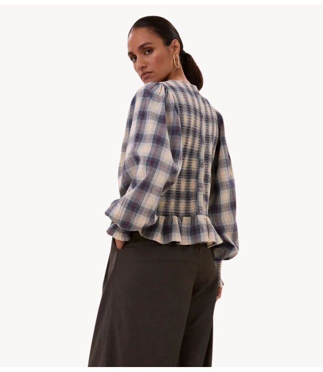 BY-BAR Blouse yena tokyo check blouse tokyo check