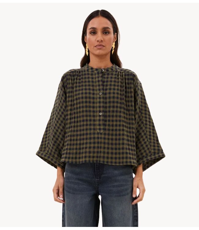BY-BAR Blouse jess blouse olive check