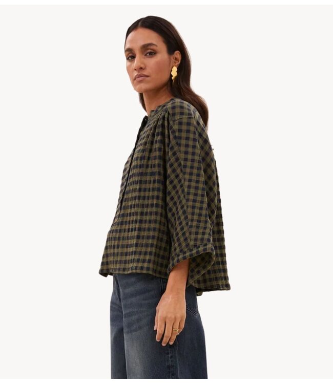 BY-BAR Blouse jess blouse olive check