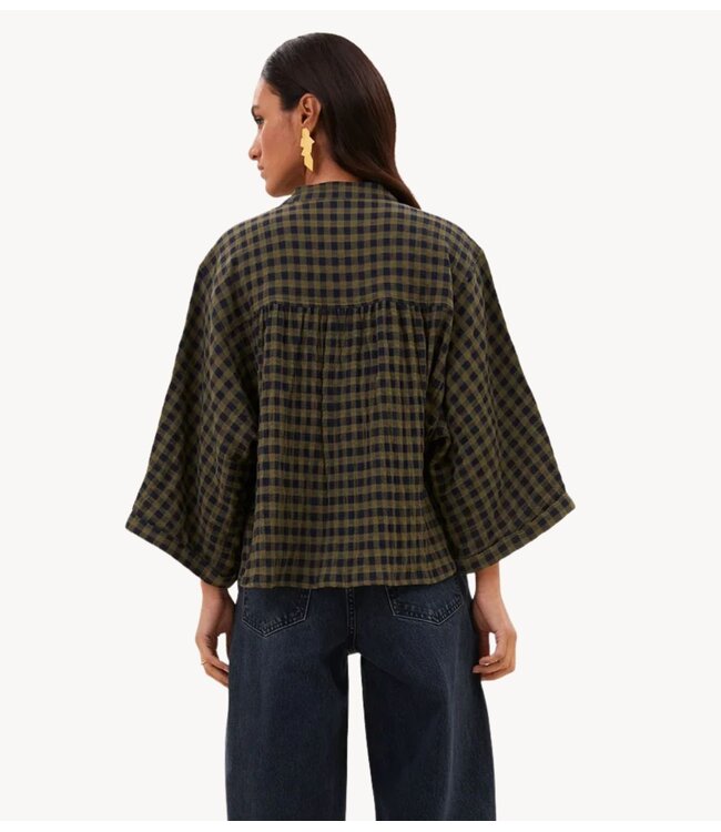 BY-BAR Blouse jess blouse olive check