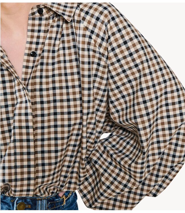OU. Blouse Blouse Somerset Biscotti Check