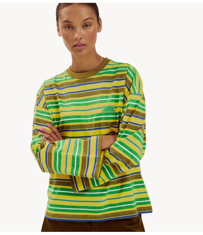 HARPER & YVE Shirt TESSA-LS YELLOW STRIPE