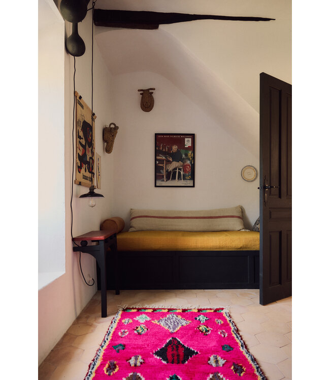 HKLIVING Handgeknoopt Wollen Vloerkleed Felroze 90 x 160 cm