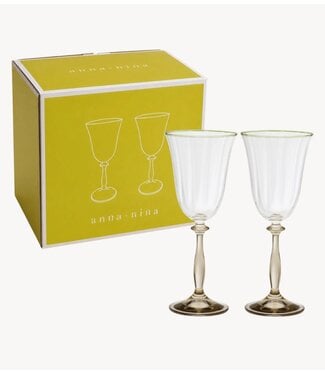 Anna+Nina Glas Lily Optic Wine Glass Set of 2 Multicolour