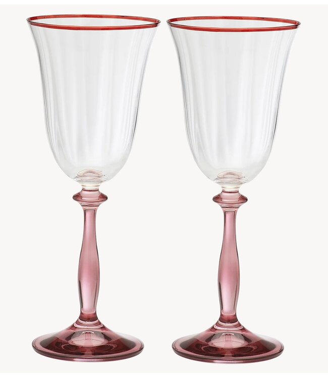 Anna+Nina Glas Clara Optic Wine Glass Set of 2 Multicolour