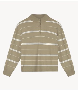 OLAF Shirt STRIPED KNITTED POLO LINT