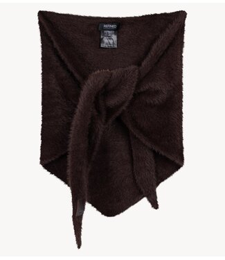 Refined Department Sjaal ladies knitted triangle scarf SAAR choc brown