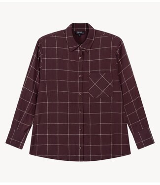 Refined Department Blouse ladies woven blouse check shoulder pads NARO check