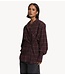 Refined Department Blouse ladies woven blouse check shoulder pads NARO check