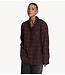Refined Department Blouse ladies woven blouse check shoulder pads NARO check