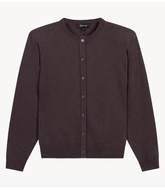 Refined Department Vest ladies knitted cardigan with shoulderpads ANGEL choc brown