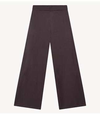 Refined Department Broek ladies knitted wide leg pants LOWEN choc brown