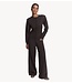 Refined Department Broek ladies knitted wide leg pants LOWEN choc brown